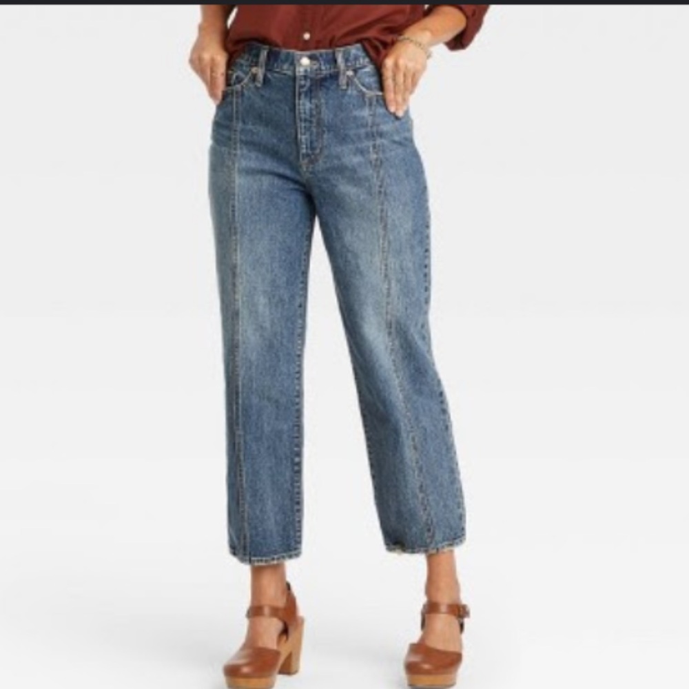 NWT Universal Thread Super High Rise Vintage Straight Cropped Jeans size 14